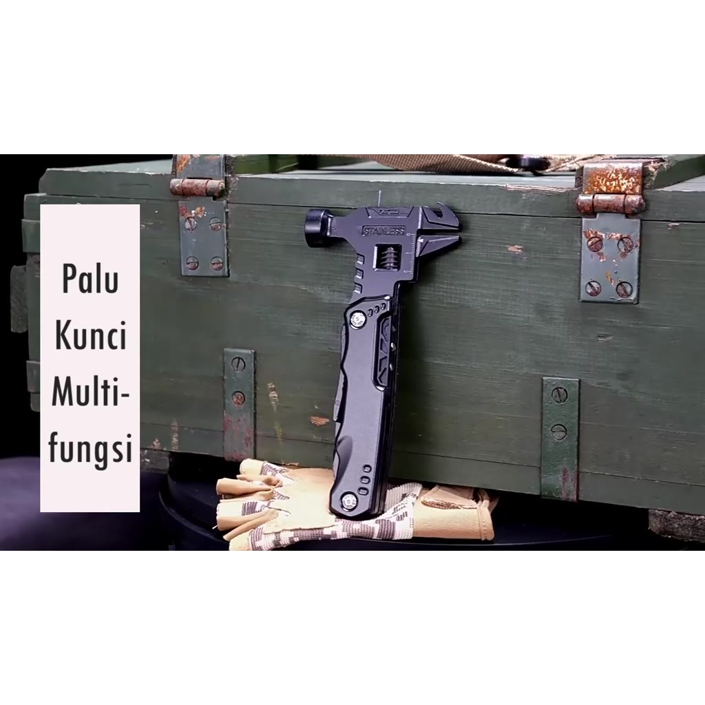 Hammer Knife Portable Palu Multifungsi Tang Obeng Pisau Lipat Multifungsi Multi tool Palu Baja