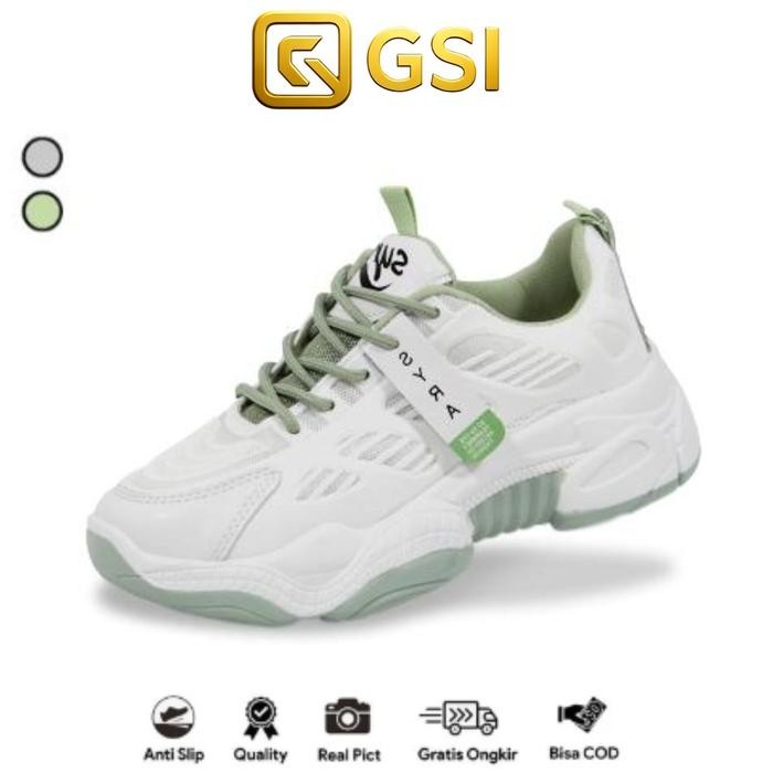SIAPKIRIM GSI Donna Sepatu Sneakers Wanita Cewek Kekinian 0055 Sneaker Karet Shoes import Casual