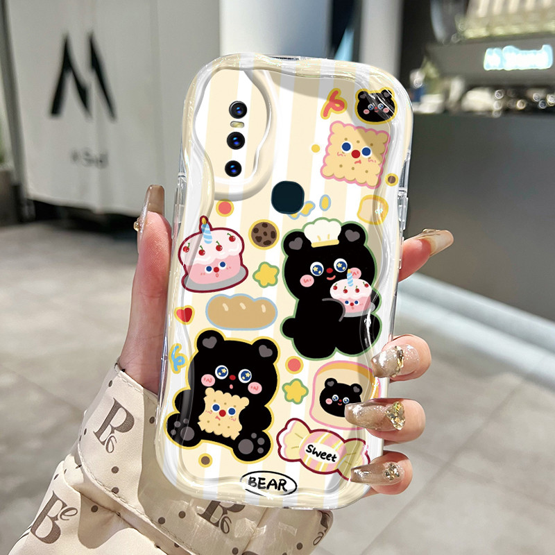 Casing Hp Untuk VIVO V15 VIVO V15 Pro VIVO V20 Pro VIVO S7 Case Casing Kue Beruang Hitam pole Kasing