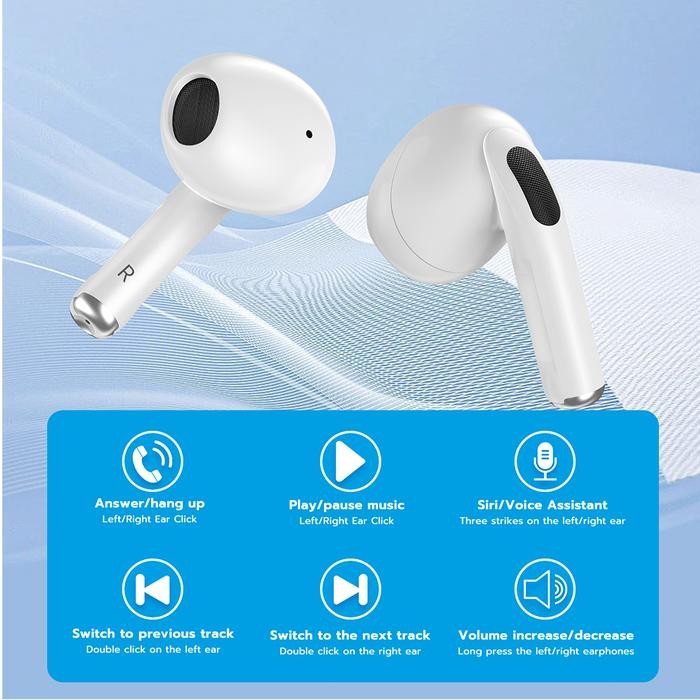 GOOJODOQ EARPHONE BLUETOOTH TWS-A6 PRO EARPHONE NIRKABEL HEADSET BLUETOOTH 5.3 EARPHONES BT HANDSET