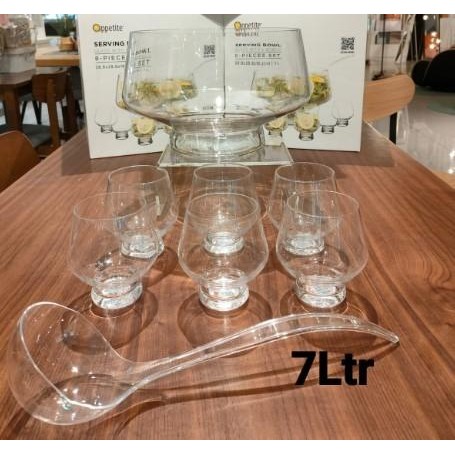 PUNCH BOWL SET COCKTAIL SET GELAS DAN MANGKOK KACA WADAH MINUMAN KODE 304