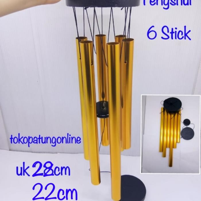 

Fungling Lonceng Angin Emas Gold Polos 22cm