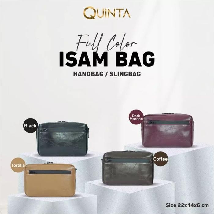 Tas Quinta Isam Anti Air Sling Bag Hand Bag Ukuran 22*14*6 Cm Unisex Pria Wanita