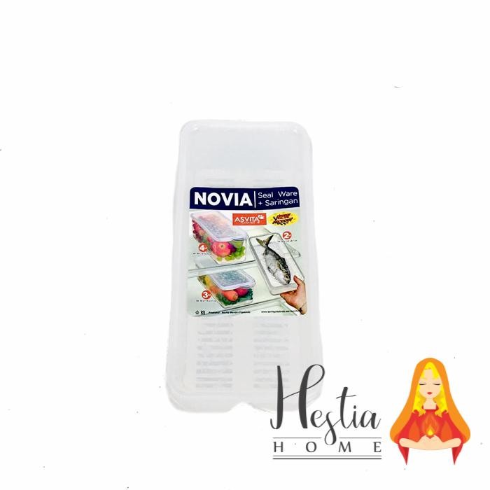 Asvita Sealware + Saringan Kotak Penyimpanan Makanan Plastik 3 Liter -Gratisongkir