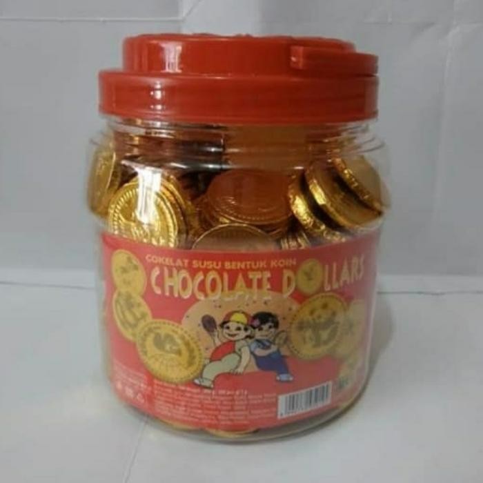 

coklat dolar coin isi 200 PC kemasan toples