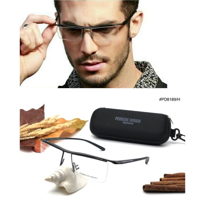 Frame Kacamata Porsche Design 8189 HALF P8189 Half Lensa Progresif