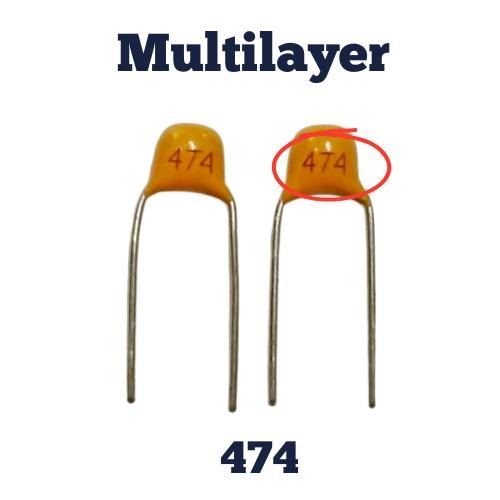 PJ Multilayer capacitor 474pf