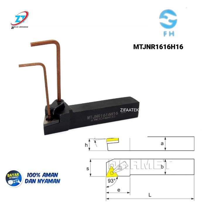 Menarik Mtjnr 1616 Holder Bubut Mtjnr 1616H16 Holder Bubut Insert Tnmg 16 Terlariss 