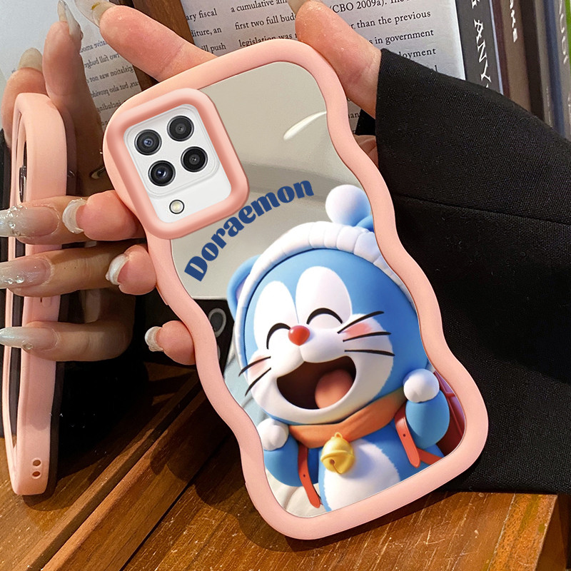 Casing Untuk Samsung A22 M22 M32 Case Casing kartun lucu Pola HP Cesing Macaron Kasing Mirror Siliko