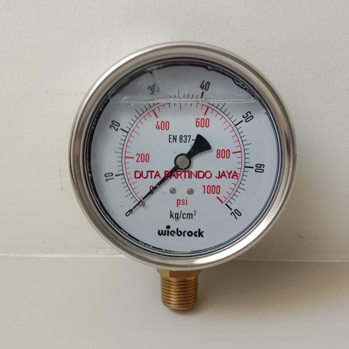 TERSEDIA PRESSURE GAUGE RAKET STAINLESS 4 INCH 70 BAR