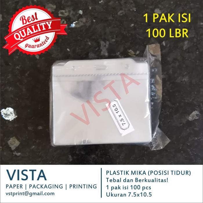 

Ready Plastik Mika Tebal Tempat Id Card 7.5X10.5 Cm Isi 100 Lembar