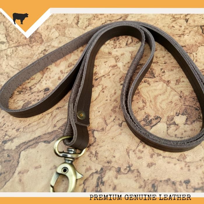 

Ready Tali Id Card Kulit Asli Name Tag Lanyard Warna Dark Brown