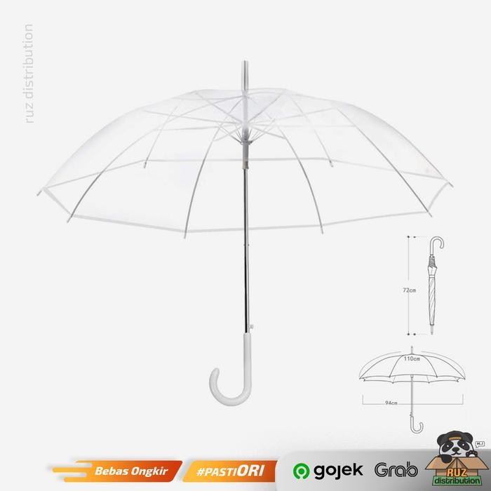 Pilihan- Payung Transparan Lipat - Payung Bening - Payung Korea Transparan