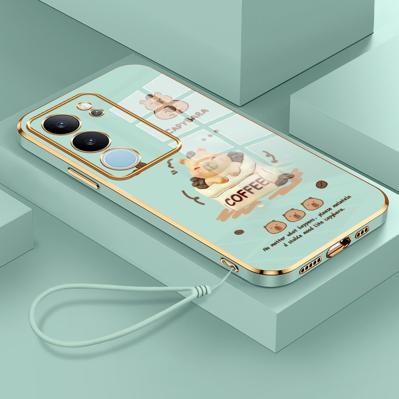 Casing Hp Untuk VIVO V29 5G V29 Pro 5G V27 5G V27 Pro 5G V27E Case Casing pola Kopi dan kue Kesing H