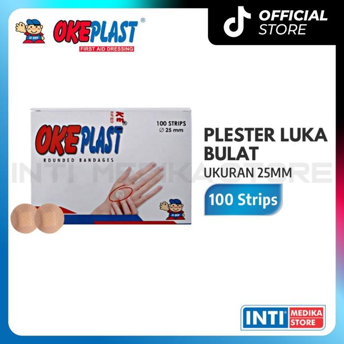 Pilihan- Okeplast - Plester Luka Bulat Anti Air 25Mm Plastic Rounded Bandages P3K