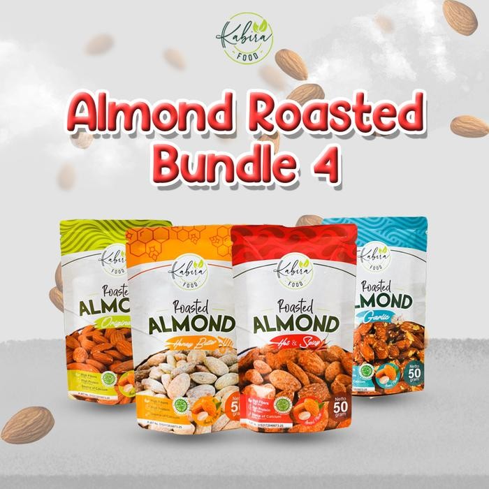 

Kabira Food - Paket Hemat 4 Kacang Almond Panggang Snack Original Halal