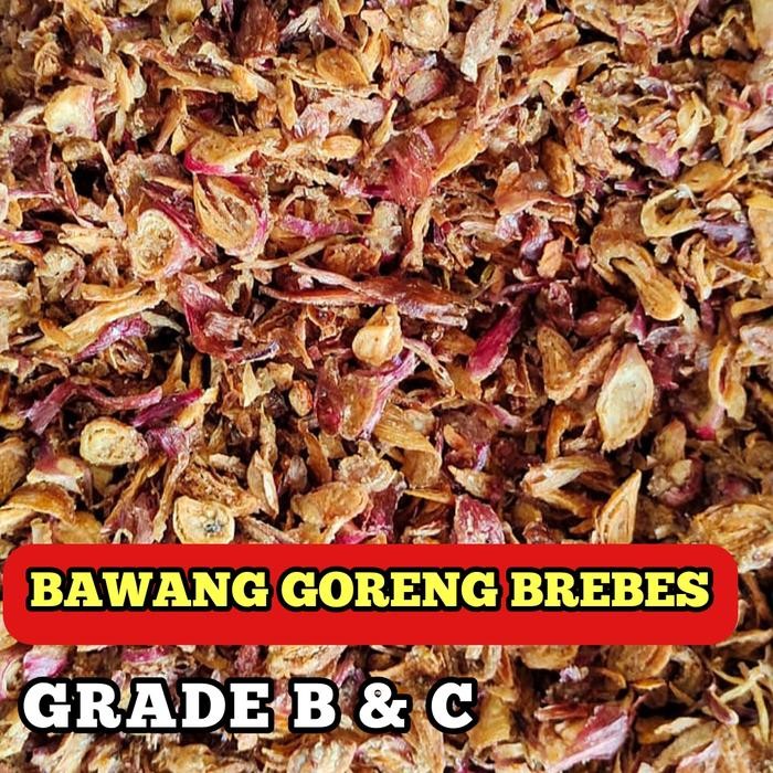 

promo bawang goreng brebes 1kg grade b & c / bawang merah goreng