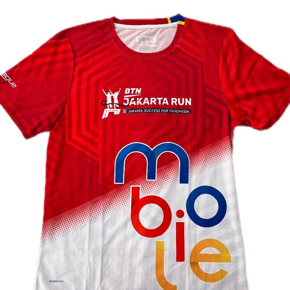 Running Tee - Jersey Lari BTN Jakarta Run Jersey lari pria wanita | Kaos Olahraga Unisex Warna Merah