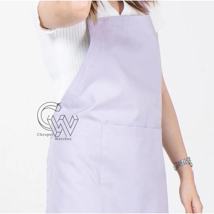 Celemek Dapur Kain Polos Katun Drill Kain Apron Aksesoris Memasak CW
