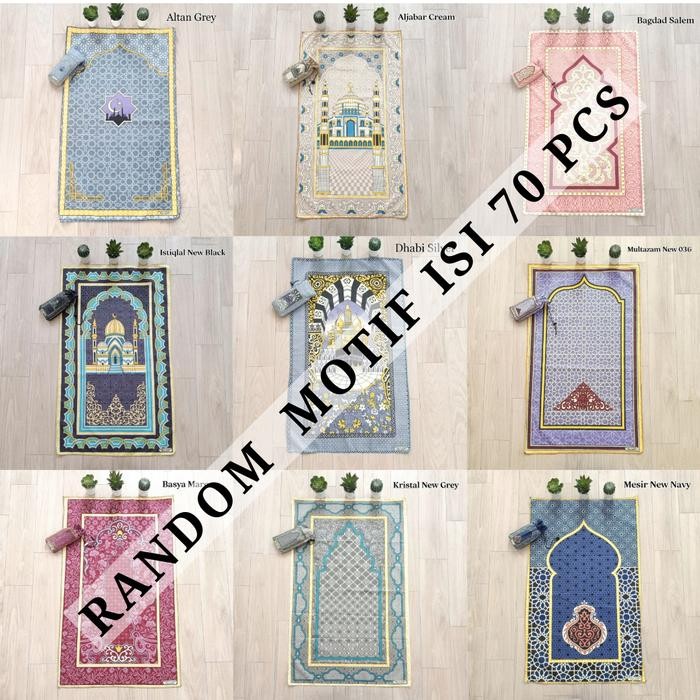pita Isi 70 Pcs Sajadah Traveling Jumbo 105 cm x 60 cm Sajadah Travel Free Pouch Isi 70 Pcs Souvenir