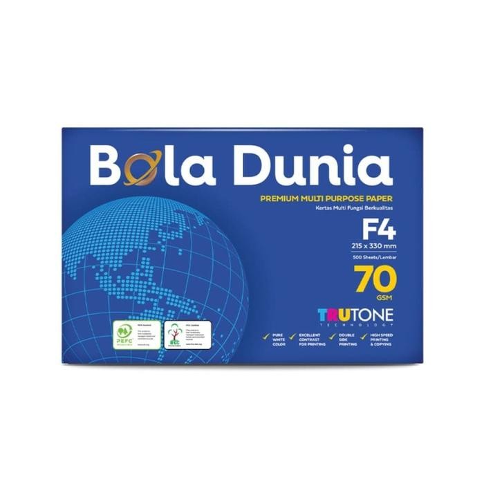 

Bisa E-Faktur! Kertas Hvs Bola Dunia / Kertas Fotocopy F4 70 Gsm (1 Rim = 500 Lembar)