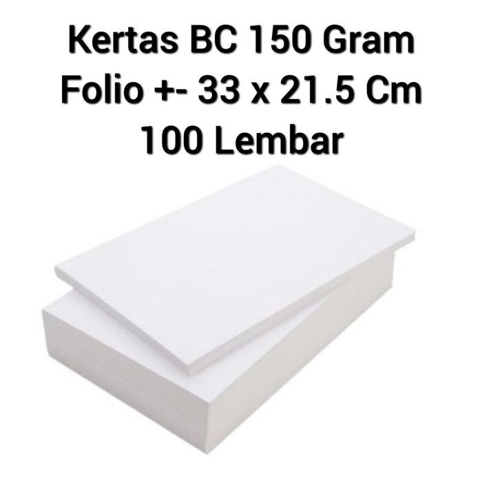 

Bisa Gosend! Kertas Bc Folio 150 Gsm 100 Lembar Putih