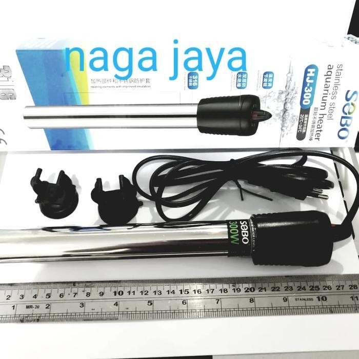 HEATER PEMANAS AIR AQUARIUM SOBO 300 WATT STAINLESS STEEL ANTI PECAH
