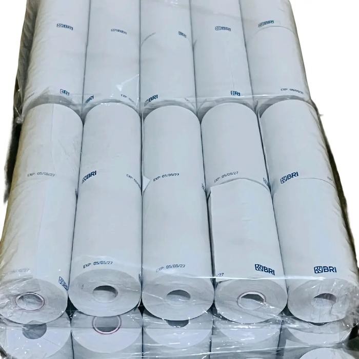 

Kertas struk kasir Edc logo BRI 58x30mm full tanpa tulang paket 10 pcs Hitam