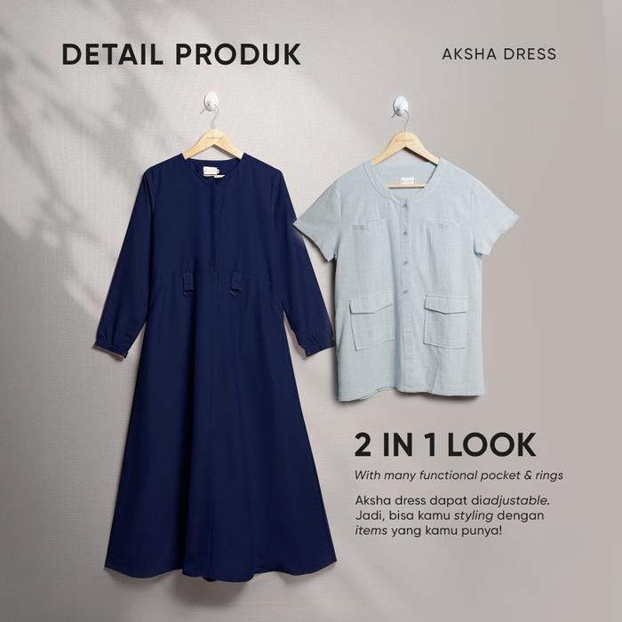 ASLI Jilbrave Aksha Dress Sporty Casual Outfit Gamis Boyish Style Dress READY STOCK