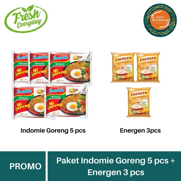 

Pilihan- Paket Indomie Goreng 5 Pcs + Energen 3 Sachet