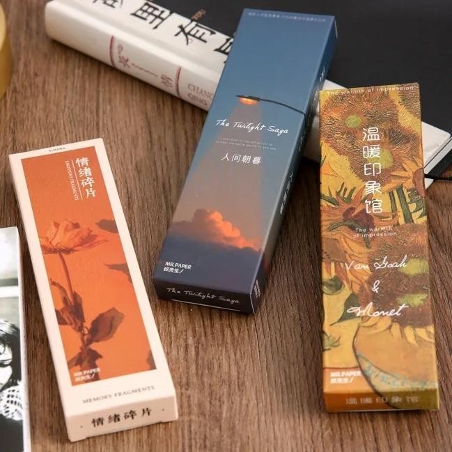 

jjm - 30 pcs paper bookmark box pembatas buku kertas