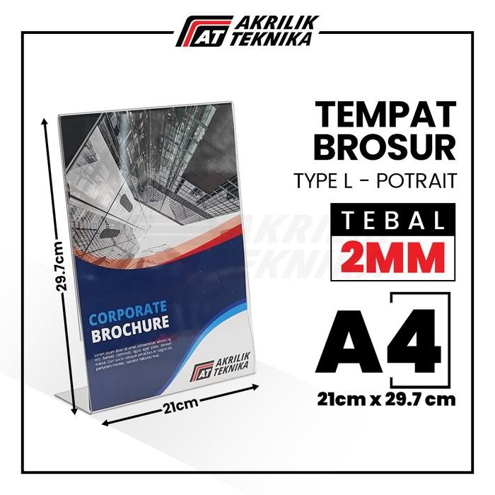 

jjm - Tempat Brosur / Tent Holder / Tent Card Akrilik Display A4 Tipe L