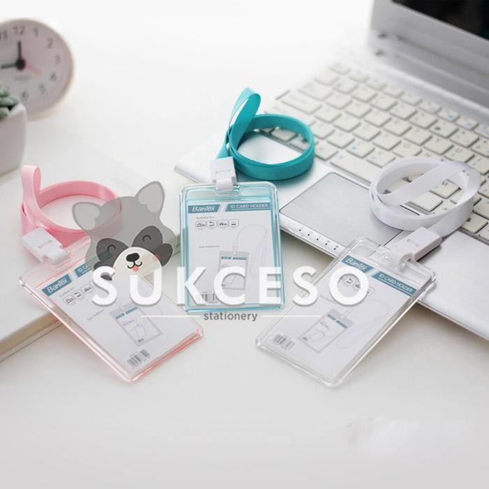 

jjm - Bantex Id Card Holder Transparant Potrait+Lanyard Clear