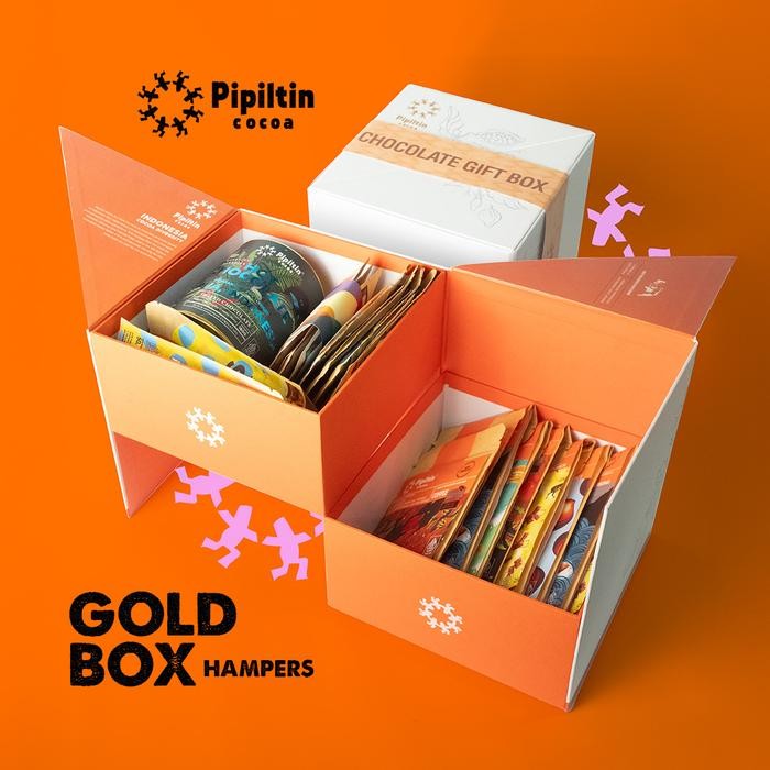 

Chocolate Gift Gold Cube Hampers - Chocolate Gift Box