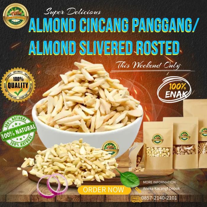 

Roasted Almond Slivered 1kg / Almond Cacah Stick Panggang 1kg