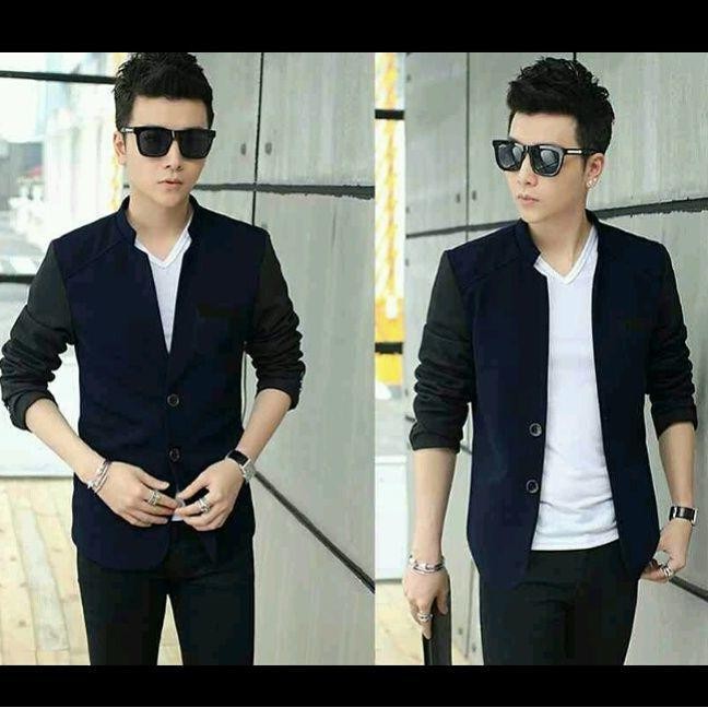 Blazer Fashion Pria Kombinasi Jas Cowok Jacky Moderan Model Laki Laki