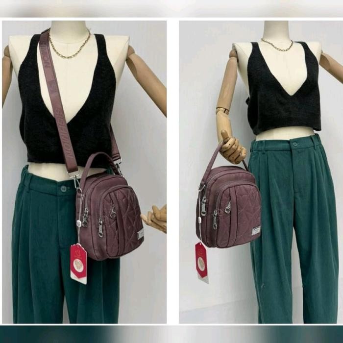Tas Wanita Ori Sighmon Kanvas 2In1 Selempang Jinjing Sgh108-162 3Res