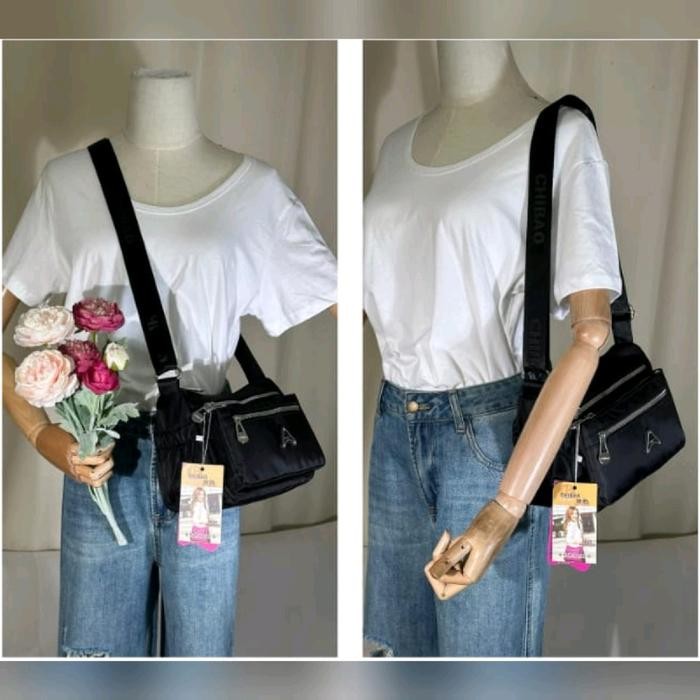 Tas Selempang Wanita Ori Chibao Parasut Cb1739-Xl 6Sleting