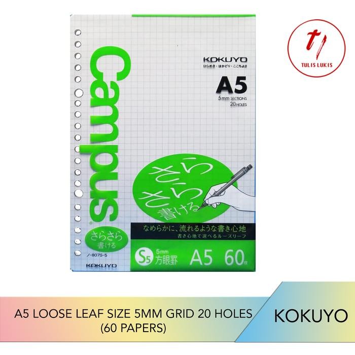 

Kokuyo Loose Leaf A5 (5Mm Grid) 60Pages Kode 564