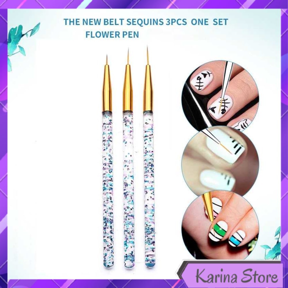 BRUSH KUTEK KUKU ULTRA THIN LINER NAIL ART 3 PCS - HD042