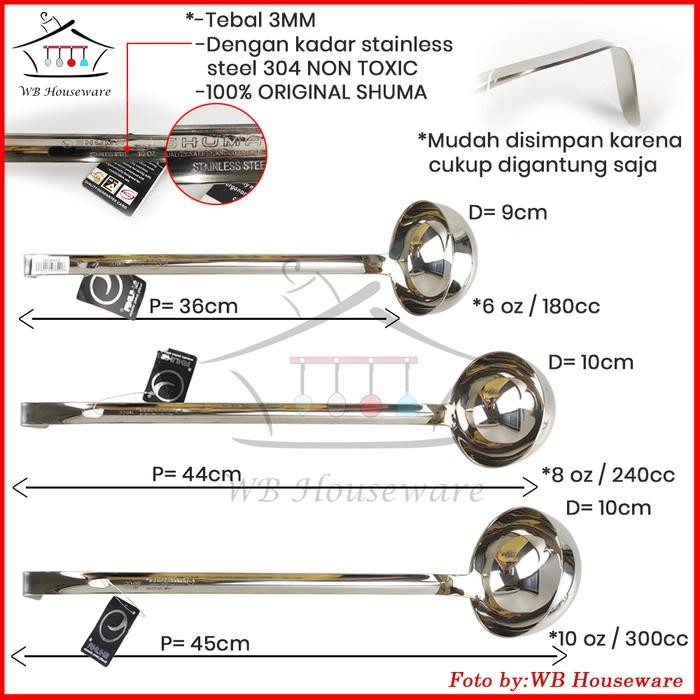 Shuma Soup Ladle Stainless / Irus Bakso / Sendok Soup / Centong Stainless