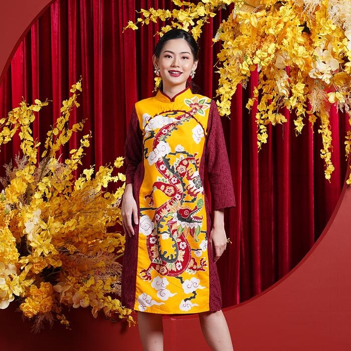 NONA RARA - Dereta Tulis CNY D0458, Baju blouse batik wanita modern