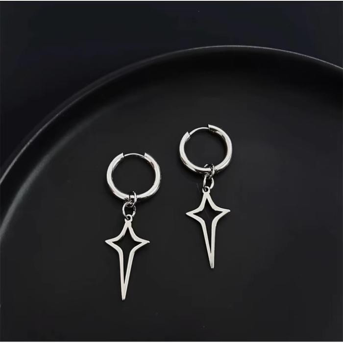 ANTING TINDIK HOOP LIONTIN BINTANG PANJANG VIRAL KEKINIAN ANTING SKENA ANTI KARAT Earrings Titanium