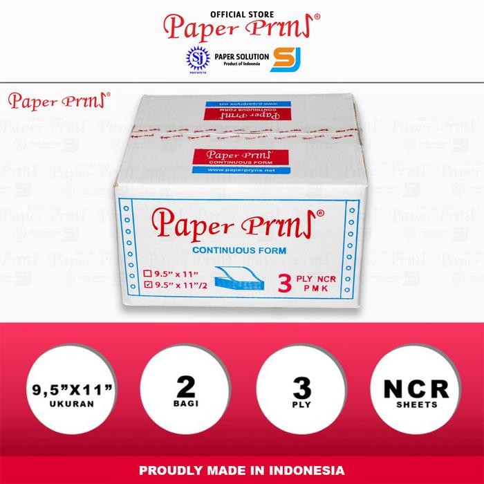 

Promo!! Paperpryns Kertas Continuous Form 3Ply Ncr Prs 9,5" X 11"/2 (Bagi 2)