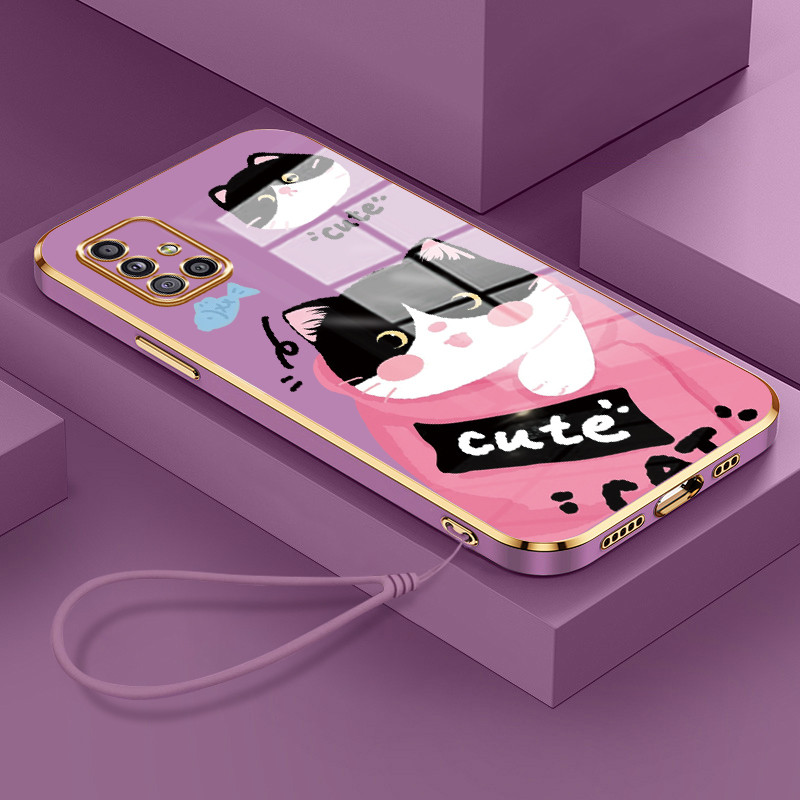 Casing Hp Untuk Samsung Galaxy A70 A70s A71 A72 4G A72 5G A73 5G Case HP Casing Kupu -kupu ungu hita