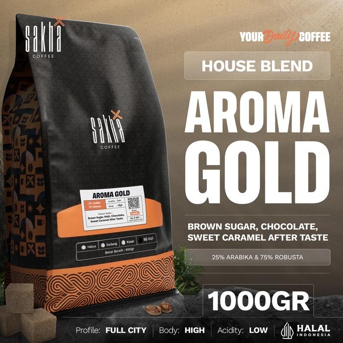 

Pilihan- Kopi Aroma Gold Blend Coffee Roast Bean Espresso Roasted Beans Biji Bubuk 1Kg