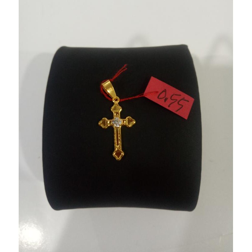 ASLI Liontin Emas asli salib READY STOCK