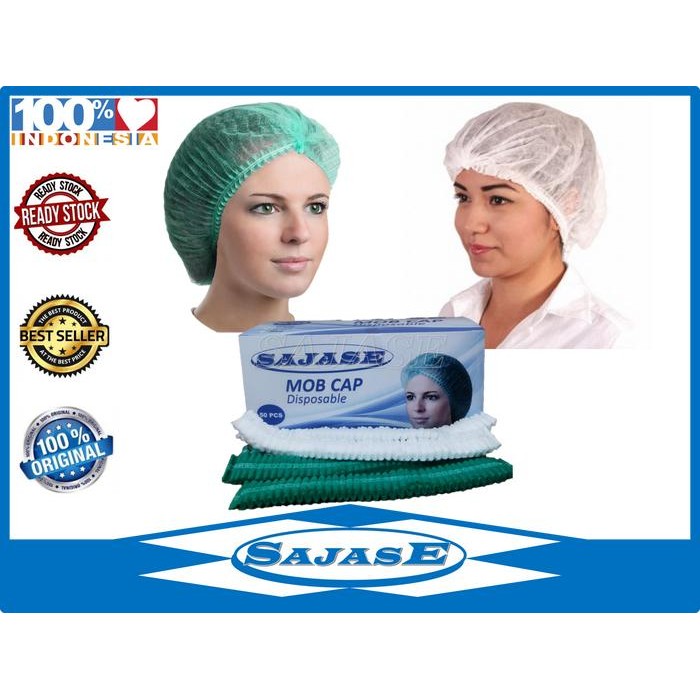 Pilihan- Hairnet Medis Hair Cap Shower Cap Disposable Non Woven Mob Cab Disposable Sajase Harga