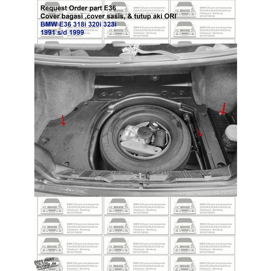 Best Seller Cover Bagasi Cover Sasis & Tutup Aki Ori Bmw E36 318I 320I 323I Grab/Gosend