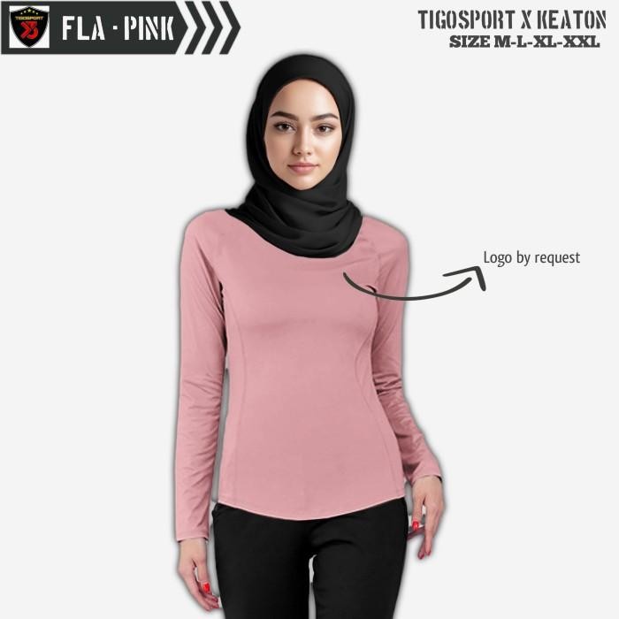 [ FLA ] BAJU OLAHRAGA WANITA KAOS RUNNING WANITA MUSLIMAH JERSEY BADMINTON WANITA LENGAN PANJANG